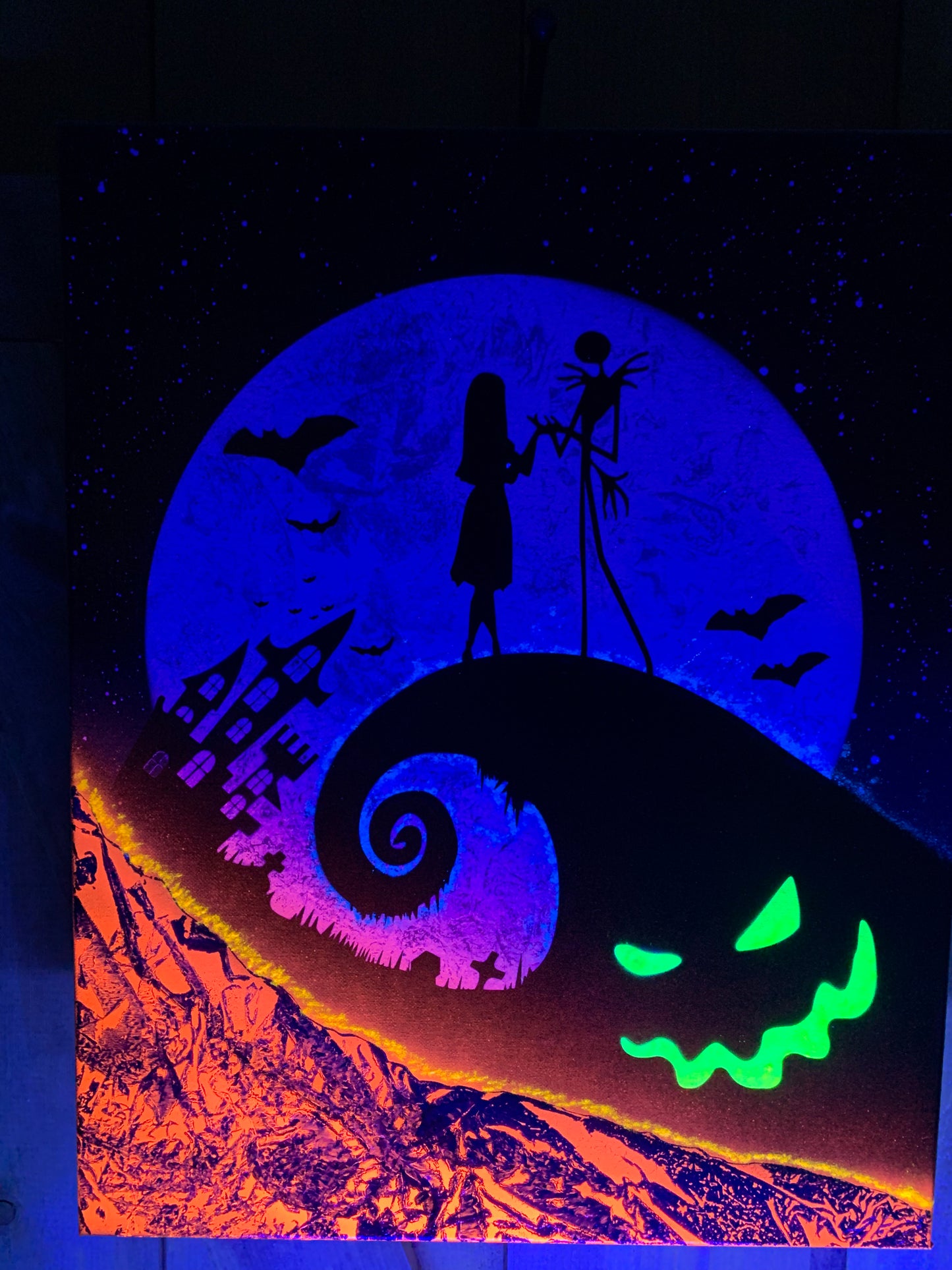 16x20 Hand Painted Nightmare Before Christmas Canvas